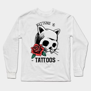 Kittens and Tattoos White Long Sleeve T-Shirt